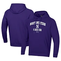Men's Under Armour Purple Northwestern Wildcats Soccer Arch Over Pullover Hoodie