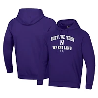 Men's Under Armour Purple Northwestern Wildcats Wrestling Arch Over Pullover Hoodie
