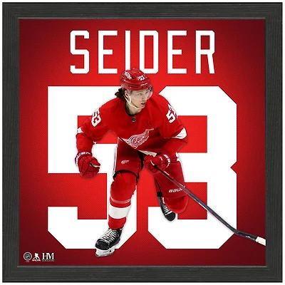 Highland Mint Moritz Seider Detroit Red Wings 13'' x 13'' Impact Jersey Framed Photo