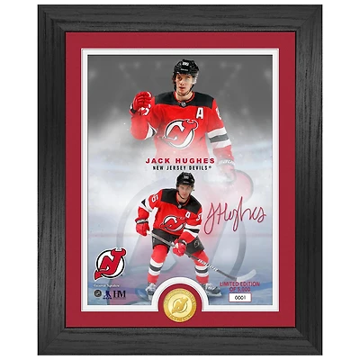 Highland Mint Jack Hughes New Jersey Devils 13'' x 16'' Framed Photo Collage Mint