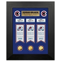 Highland Mint Colorado Avalanche 18'' x 22'' Three-Time Stanley Cup Champions Deluxe Collection Photo Mint