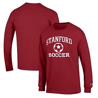 Men's Champion Cardinal Stanford Cardinal Soccer Icon Long Sleeve T-Shirt
