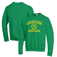 Men's Champion Green Oregon Ducks Soccer Icon Powerblend Pullover Sweatshirt