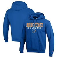 Men's Champion Royal Boise State Broncos Soccer Stack Logo Powerblend Pullover Hoodie