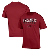 Men's Champion Cardinal Arkansas Razorbacks Soccer Stack Logo T-Shirt