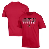 Men's Champion Red Louisville Cardinals Soccer Stack Logo T-Shirt