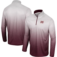 Men's Colosseum White/Maroon Mississippi State Bulldogs Laws of Physics Quarter-Zip Windshirt