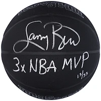 Larry Bird Boston Celtics Autographed Wilson 75th Anniversary Logo Black Basketball with "3X NBA MVP" Inscription - Limited Edition of 33