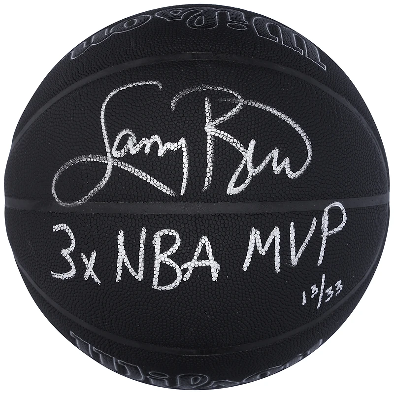 Larry Bird Boston Celtics Autographed Wilson 75th Anniversary Logo Black Basketball with "3X NBA MVP" Inscription - Limited Edition of 33