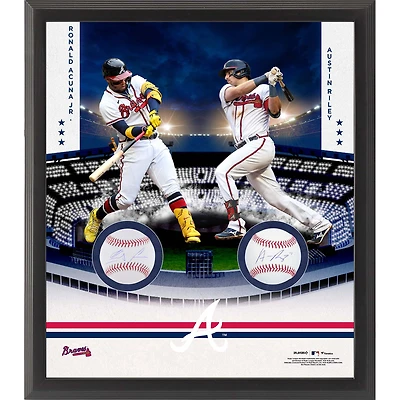 Austin Riley & Ronald Acuña Jr. Atlanta Braves Multi-Signed Framed Two Baseball Shadowbox Collage