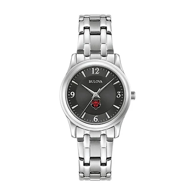 Women's Bulova Black Arkansas State Red Wolves Stainless Steel Corporate Collection Watch
