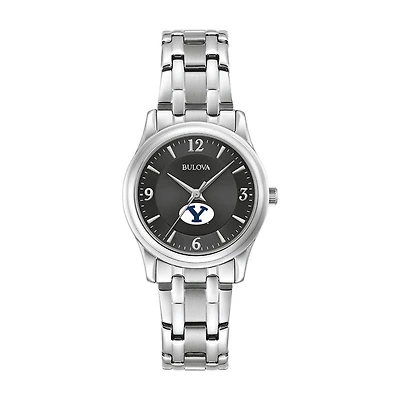 Women's Bulova Black BYU Cougars Stainless Steel Corporate Collection Watch