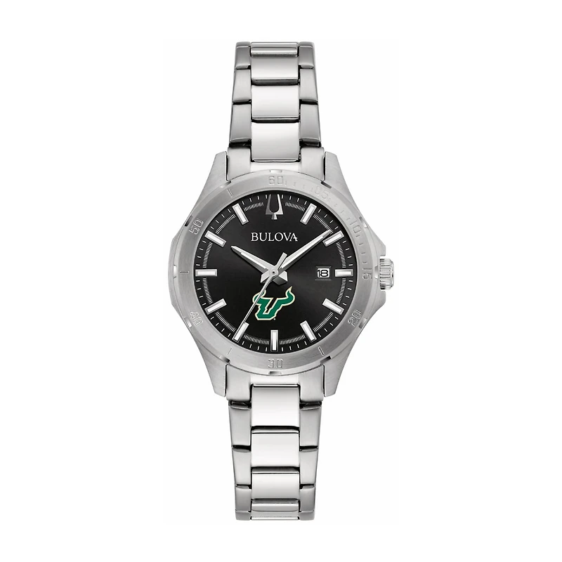 Women's Bulova Black South Florida Bulls Stainless Steel Classic Sport Watch