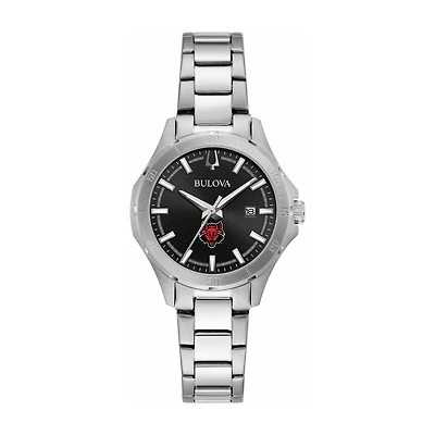 Women's Bulova Black Arkansas State Red Wolves Stainless Steel Classic Sport Watch
