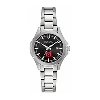 Women's Bulova Black Miami University RedHawks Stainless Steel Classic Sport Watch