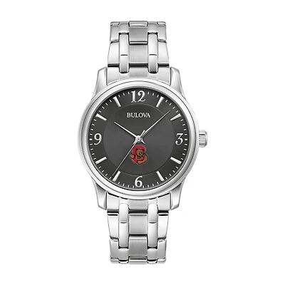 Bulova Black Cornell Big Red Stainless Steel Corporate Collection Watch