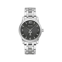 Bulova Black Temple Owls Stainless Steel Corporate Collection Watch