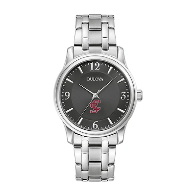 Bulova Black Santa Clara Broncos Stainless Steel Corporate Collection Watch