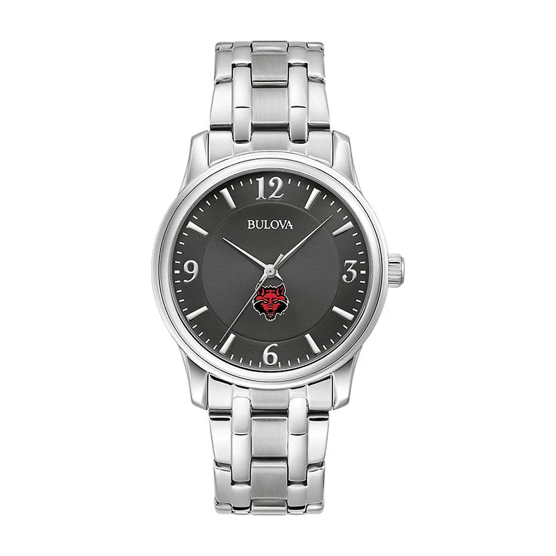 Bulova Black Arkansas State Red Wolves Stainless Steel Corporate Collection Watch