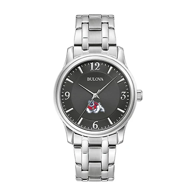 Bulova Black Fresno State Bulldogs Stainless Steel Corporate Collection Watch