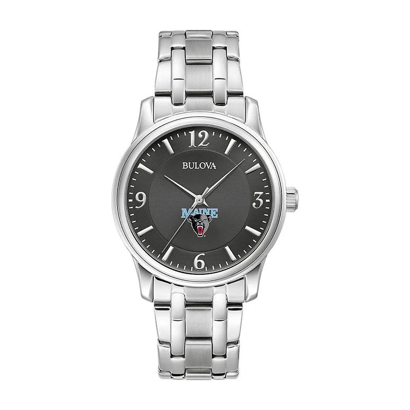 Bulova Black Maine Black Bears Stainless Steel Sport Classic Watch