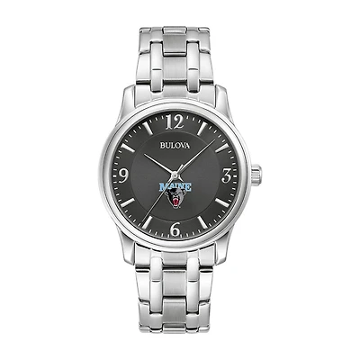 Bulova Black Maine Black Bears Stainless Steel Sport Classic Watch
