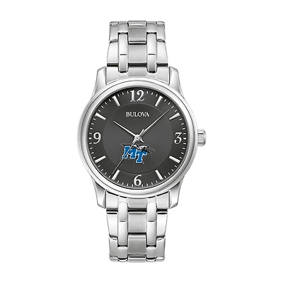 Bulova Black MTSU Blue Raiders Stainless Steel Corporate Collection Watch