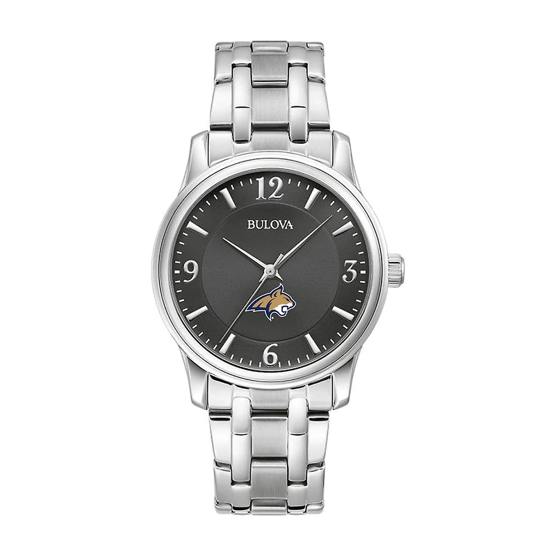 Bulova Black Montana State Bobcats Stainless Steel Corporate Collection Watch