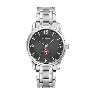 Bulova Black South Dakota Coyotes Stainless Steel Corporate Collection Watch