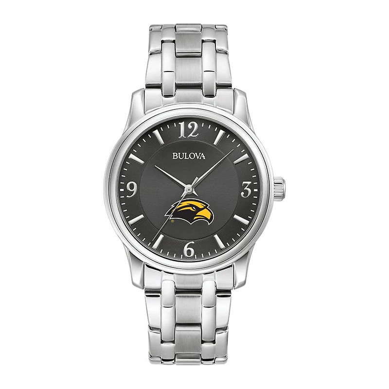 Bulova Black Southern Miss Golden Eagles Stainless Steel Corporate Collection Watch
