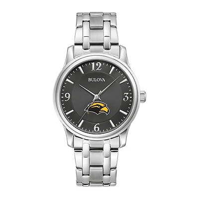 Bulova Black Southern Miss Golden Eagles Stainless Steel Corporate Collection Watch