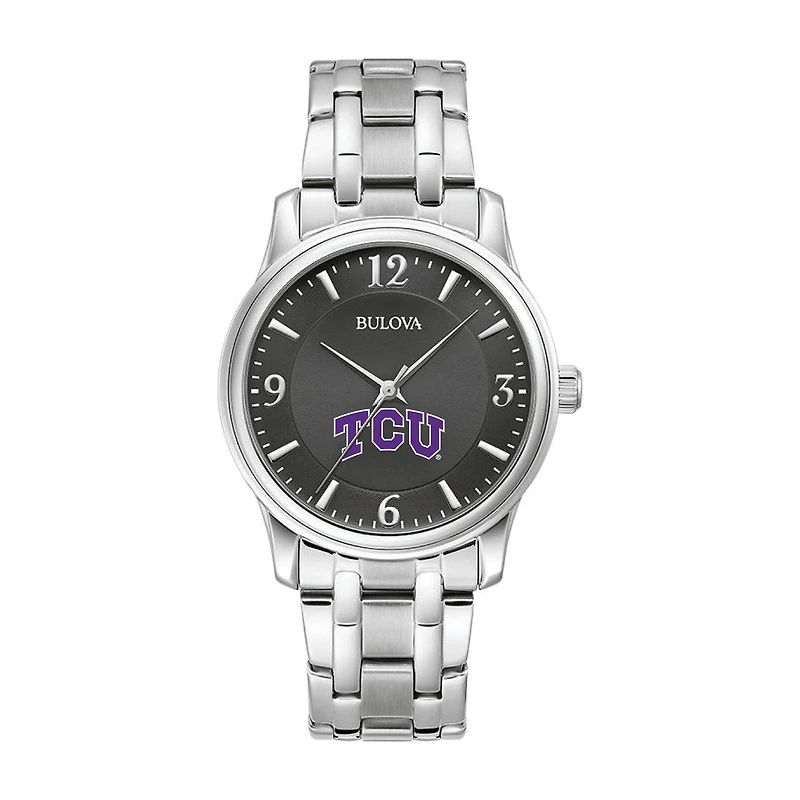 Bulova Black TCU Horned Frogs Stainless Steel Corporate Collection Watch