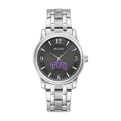 Bulova Black TCU Horned Frogs Stainless Steel Corporate Collection Watch