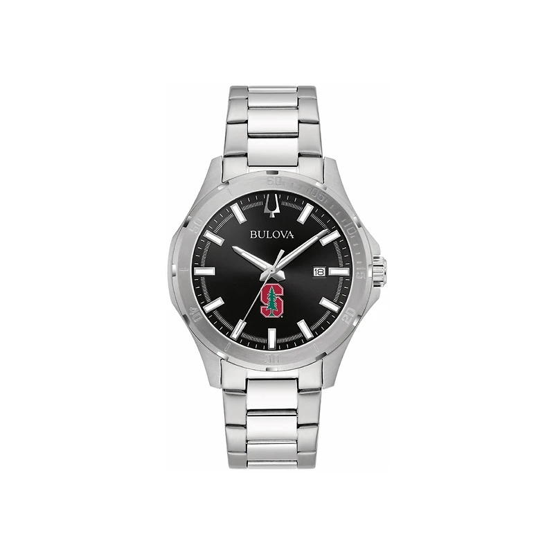 Bulova Black Stanford Cardinal Stainless Steel Sport Classic Watch