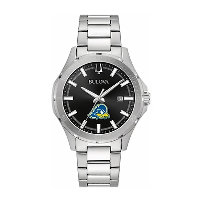Bulova Black Delaware Fightin' Blue Hens Stainless Steel Sport Classic Watch