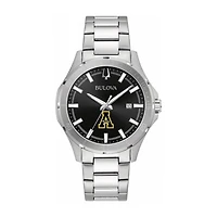 Bulova Black Appalachian State Mountaineers Stainless Steel Sport Classic Watch