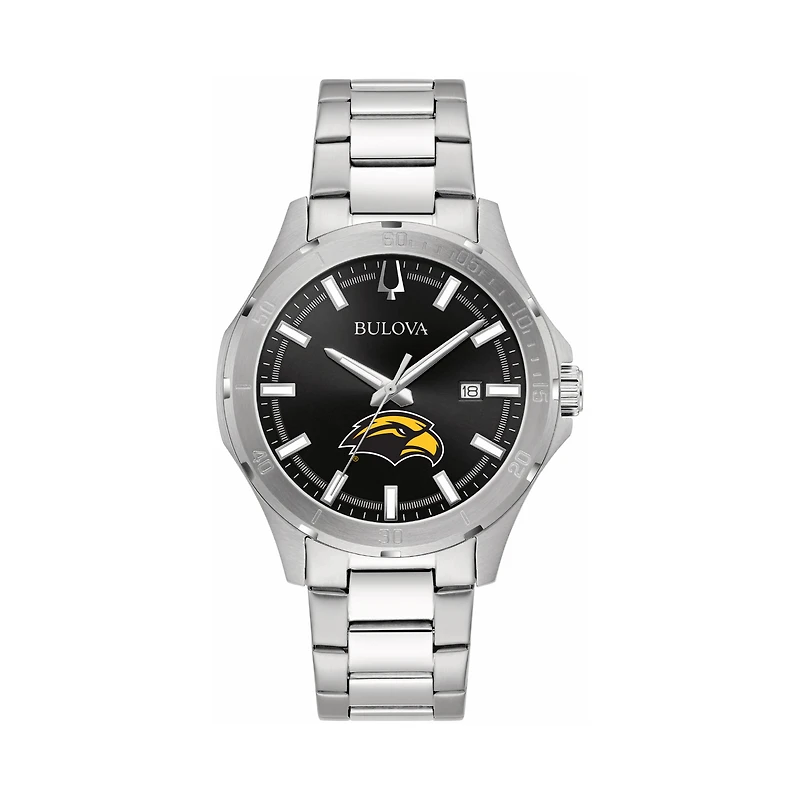 Bulova Black Southern Miss Golden Eagles Stainless Steel Sport Classic Watch