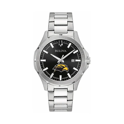 Bulova Black Southern Miss Golden Eagles Stainless Steel Sport Classic Watch