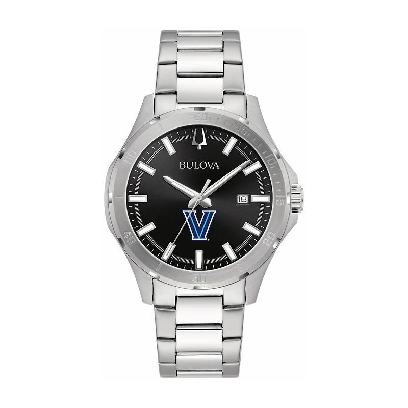 Bulova Black Villanova Wildcats Stainless Steel Sport Classic Watch