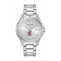 Bulova Silver Santa Clara Broncos Stainless Steel Classic Sport Watch