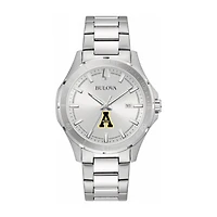 Bulova Silver Appalachian State Mountaineers Stainless Steel Classic Sport Watch