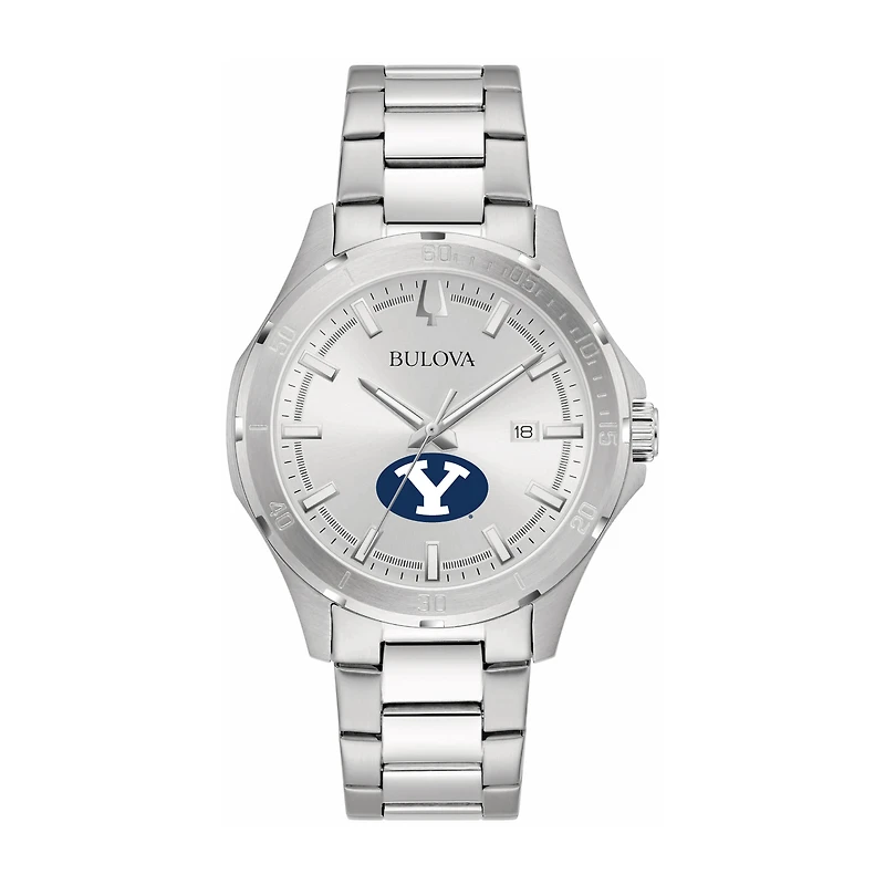 Bulova Silver BYU Cougars Stainless Steel Classic Sport Watch