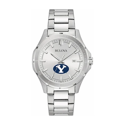 Bulova Silver BYU Cougars Stainless Steel Classic Sport Watch