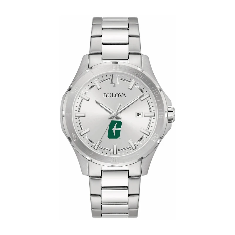 Bulova Silver Charlotte 49ers Stainless Steel Classic Sport Watch