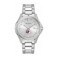 Bulova Silver Fresno State Bulldogs Stainless Steel Classic Sport Watch