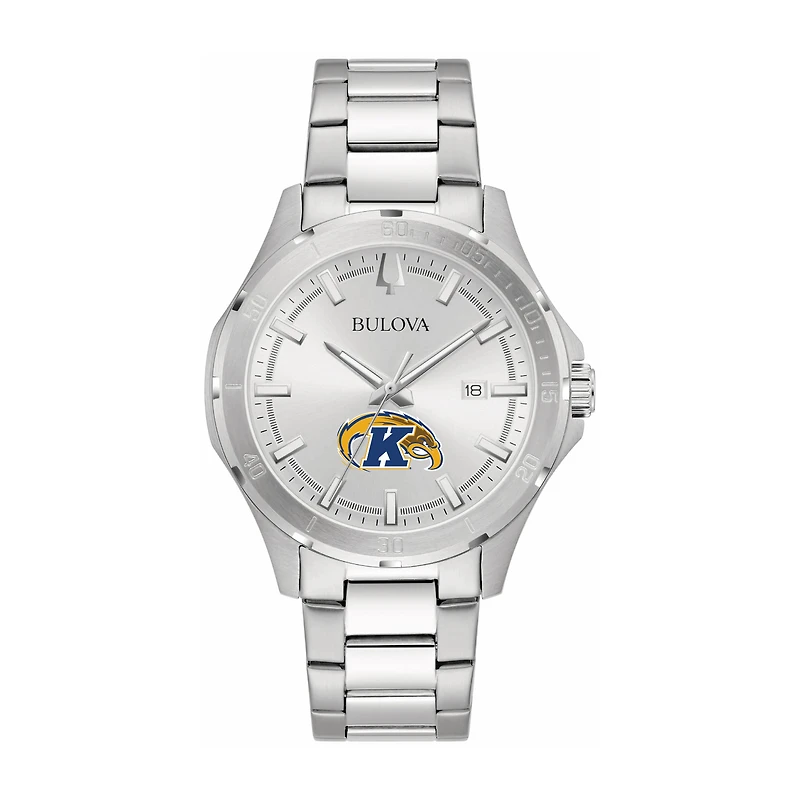 Bulova Silver Kent State Golden Flashes Stainless Steel Classic Sport Watch