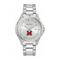 Bulova Silver Miami University RedHawks Stainless Steel Classic Sport Watch