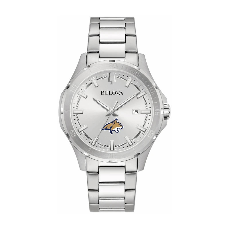 Bulova Silver Montana State Bobcats Stainless Steel Classic Sport Watch