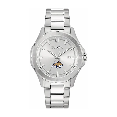 Bulova Silver Montana State Bobcats Stainless Steel Classic Sport Watch