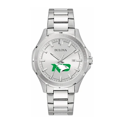 Bulova Silver North Dakota Stainless Steel Classic Sport Watch